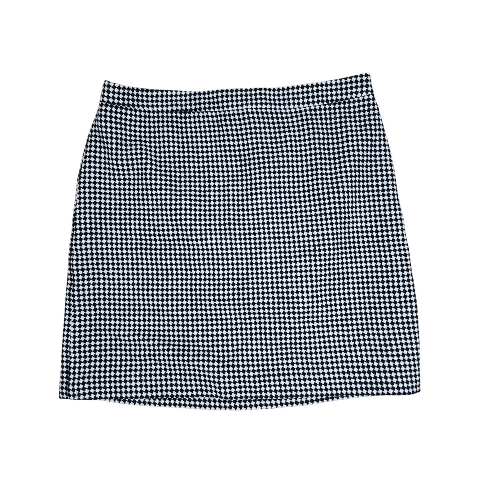 Talbots Skirt Diamond Check Wool Blend Classic Professional Black White 16P